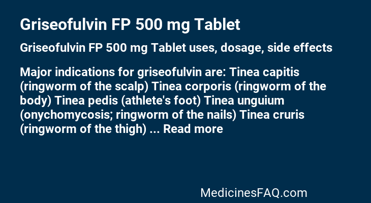 Griseofulvin FP 500 mg Tablet