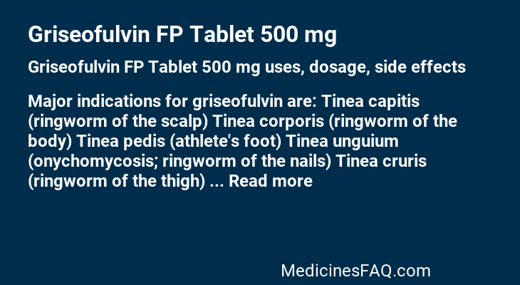 Griseofulvin FP Tablet 500 mg