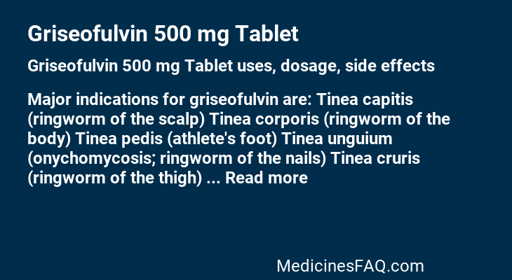 Griseofulvin 500 mg Tablet