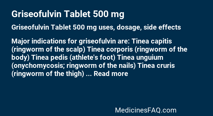 Griseofulvin Tablet 500 mg