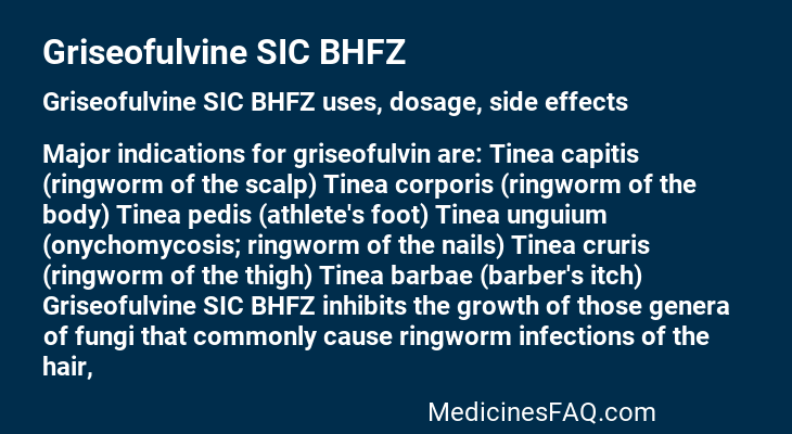 Griseofulvine SIC BHFZ