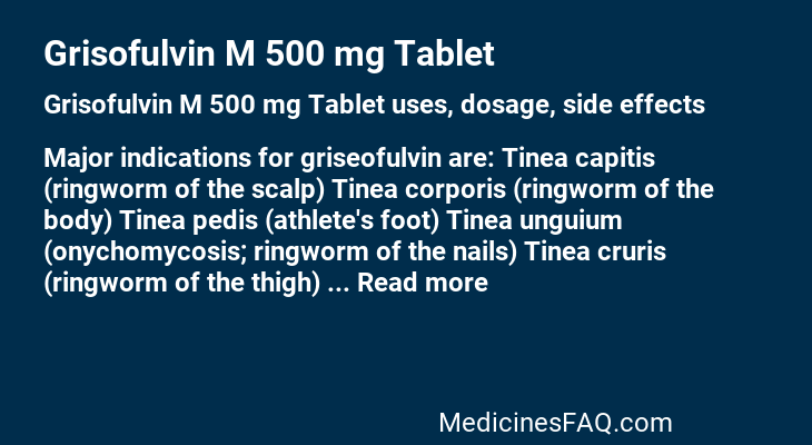 Grisofulvin M 500 mg Tablet