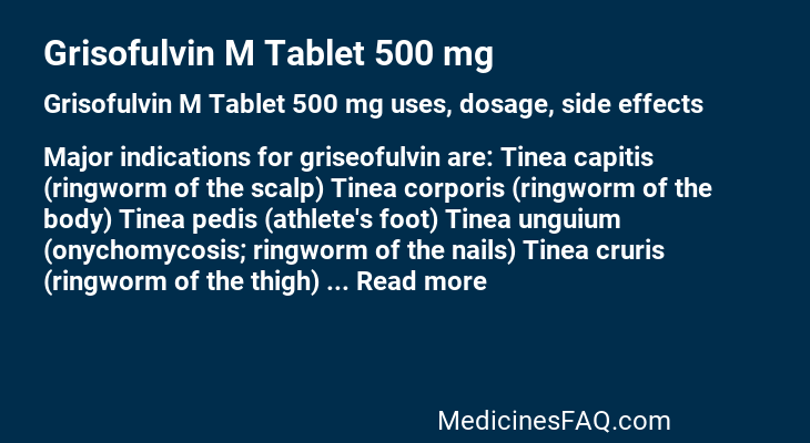 Grisofulvin M Tablet 500 mg