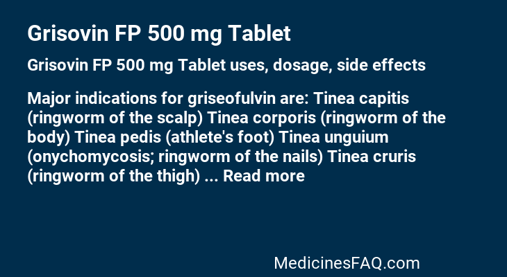 Grisovin FP 500 mg Tablet