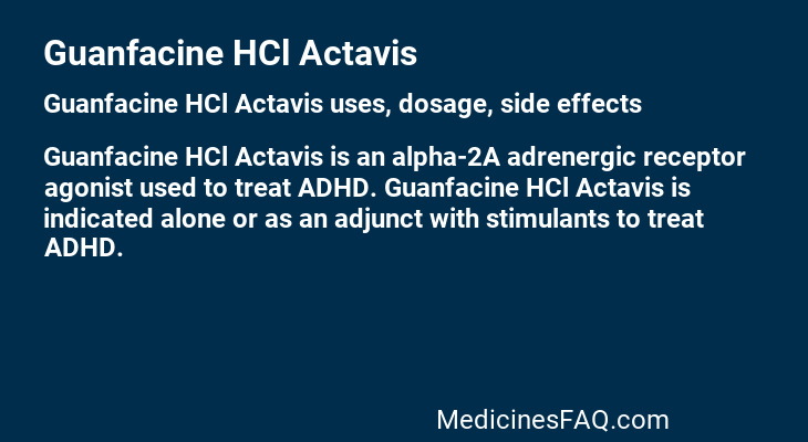 Guanfacine HCl Actavis