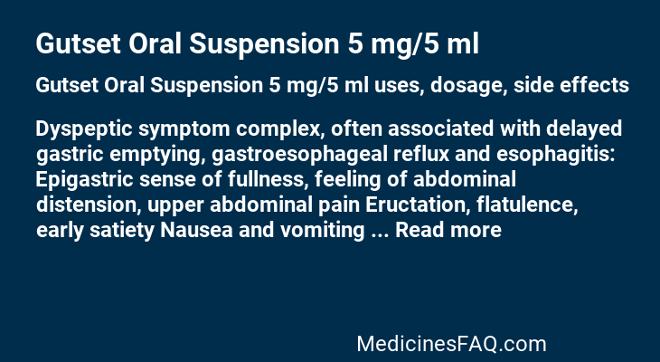 Gutset Oral Suspension 5 mg/5 ml