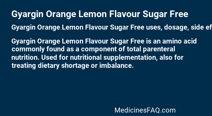 Gyargin Orange Lemon Flavour Sugar Free