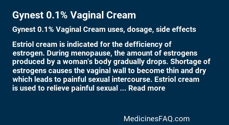 Gynest 0.1% Vaginal Cream