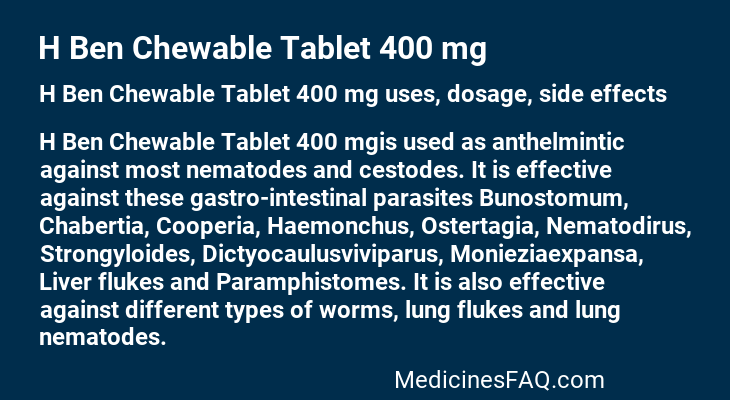 H Ben Chewable Tablet 400 mg