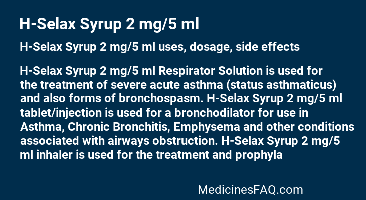 H-Selax Syrup 2 mg/5 ml