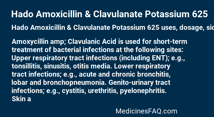Hado Amoxicillin & Clavulanate Potassium 625