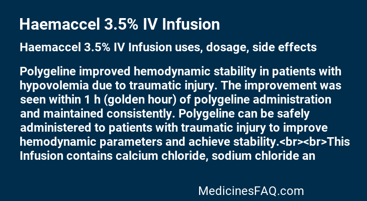 Haemaccel 3.5% IV Infusion