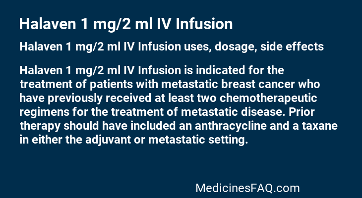 Halaven 1 mg/2 ml IV Infusion