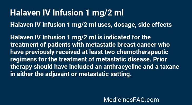 Halaven IV Infusion 1 mg/2 ml