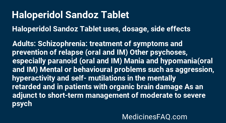 Haloperidol Sandoz Tablet