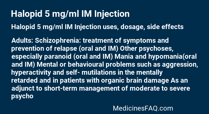 Halopid 5 mg/ml IM Injection