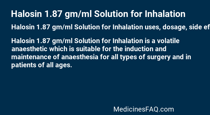 Halosin 1.87 gm/ml Solution for Inhalation