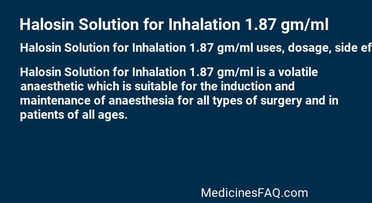 Halosin Solution for Inhalation 1.87 gm/ml