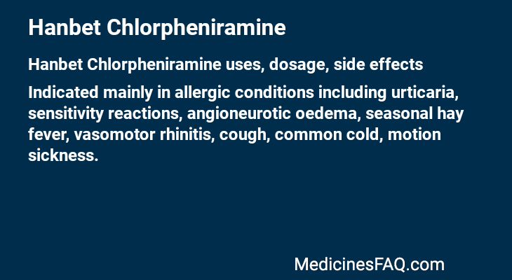 Hanbet Chlorpheniramine