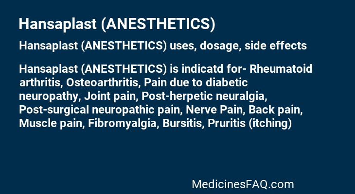 Hansaplast (ANESTHETICS)