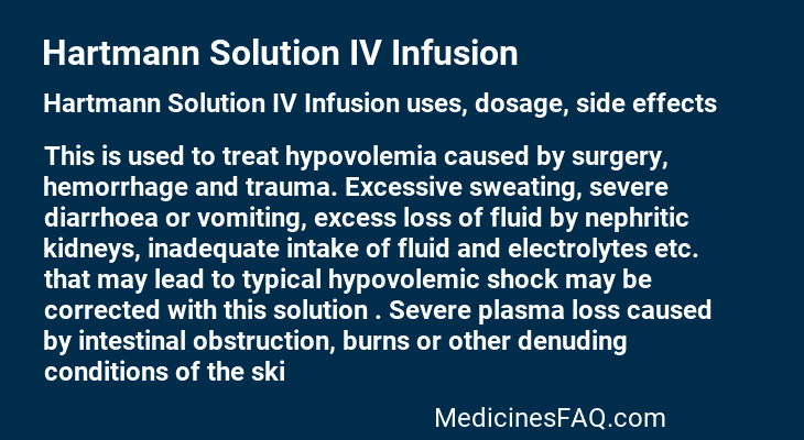 Hartmann Solution IV Infusion