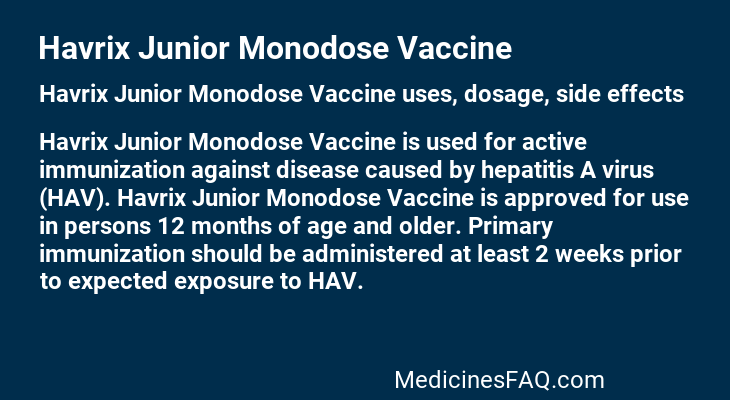 Havrix Junior Monodose Vaccine