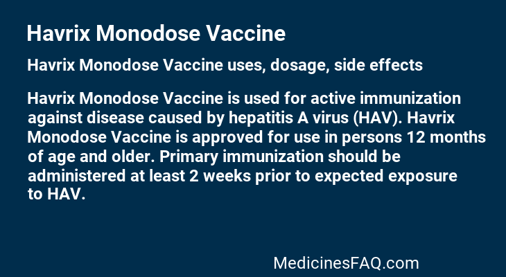 Havrix Monodose Vaccine