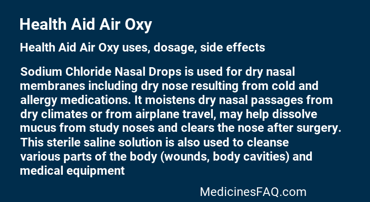 Health Aid Air Oxy