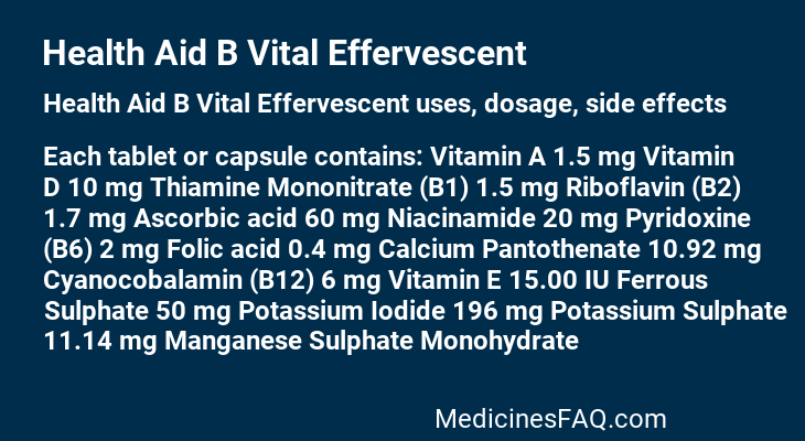 Health Aid B Vital Effervescent