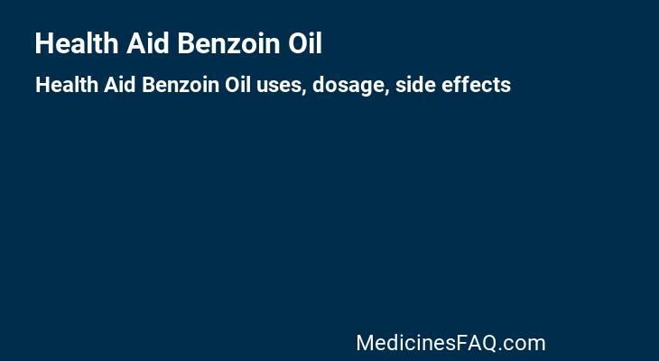 Health Aid Benzoin Oil