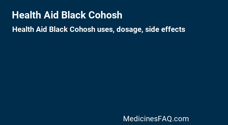 Health Aid Black Cohosh