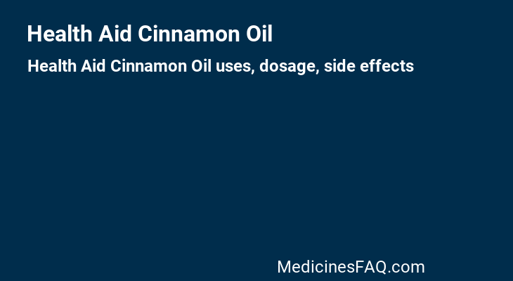 Health Aid Cinnamon Oil