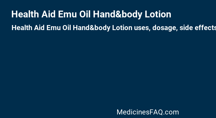 Health Aid Emu Oil Hand&body Lotion