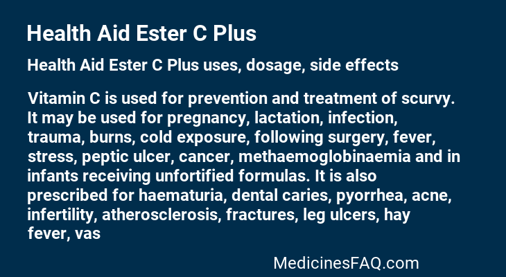 Health Aid Ester C Plus