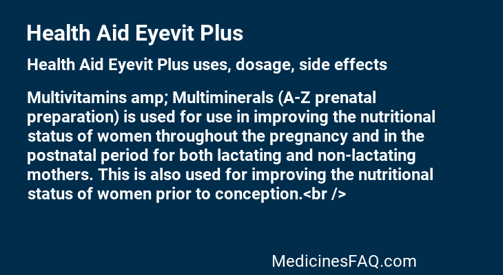 Health Aid Eyevit Plus