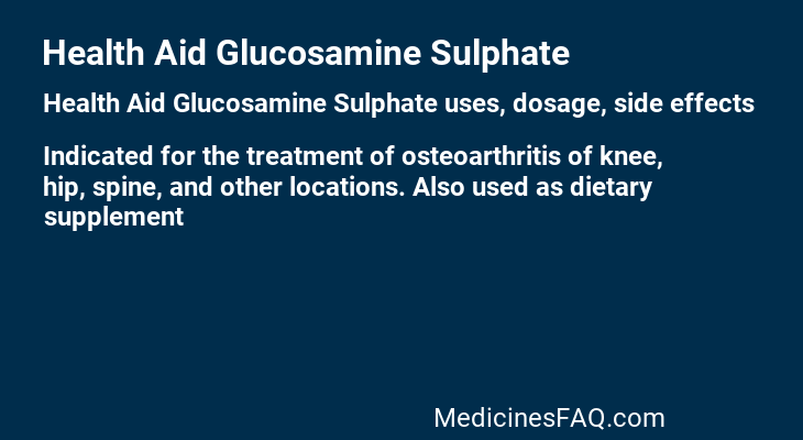 Health Aid Glucosamine Sulphate
