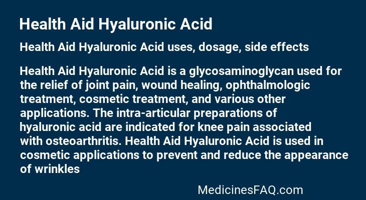 Health Aid Hyaluronic Acid