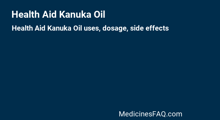 Health Aid Kanuka Oil