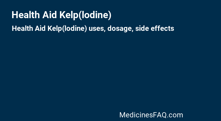 Health Aid Kelp(lodine)