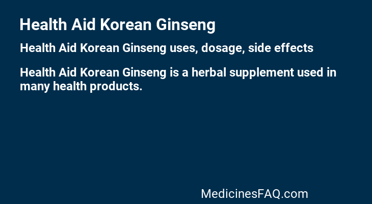 Health Aid Korean Ginseng
