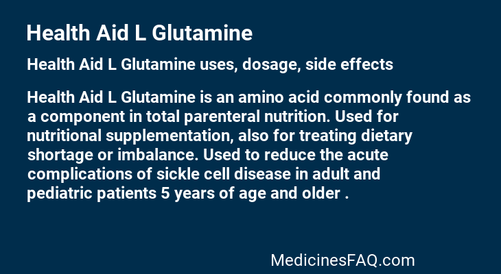 Health Aid L Glutamine