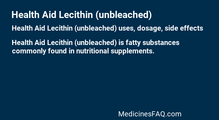 Health Aid Lecithin (unbleached)