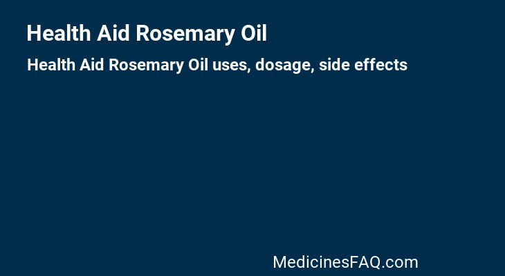 Health Aid Rosemary Oil