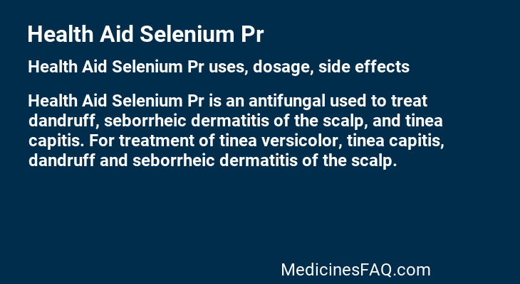 Health Aid Selenium Pr
