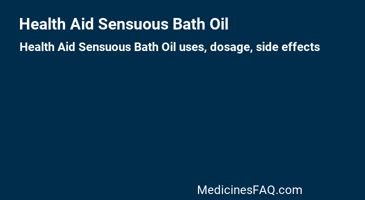 Health Aid Sensuous Bath Oil