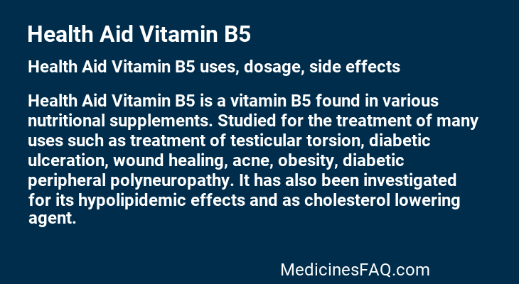 Health Aid Vitamin B5
