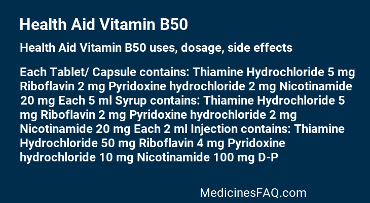 Health Aid Vitamin B50