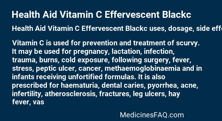 Health Aid Vitamin C Effervescent Blackc
