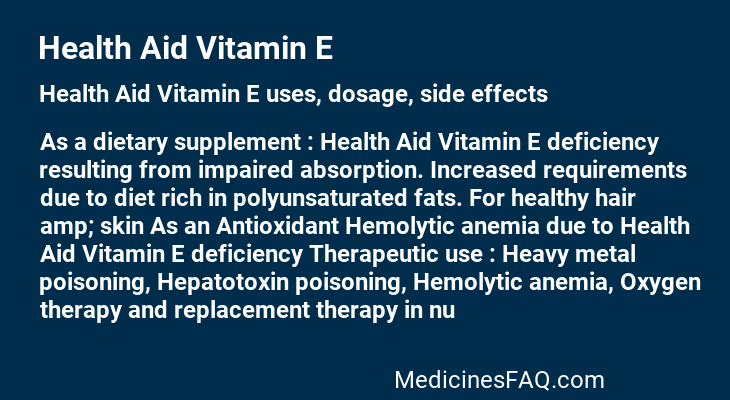 Health Aid Vitamin E