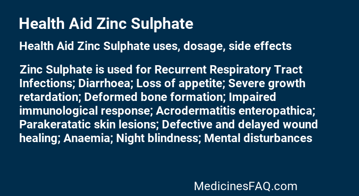Health Aid Zinc Sulphate
